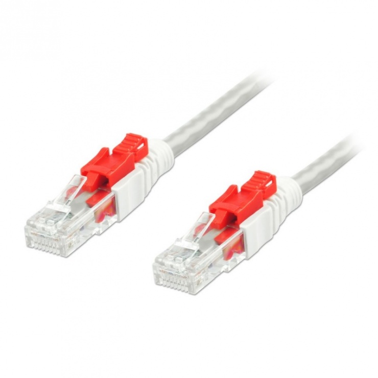 Imagine Cablu retea UTP cat.6 sistem blocare Gri 0.3m, Lindy L45075