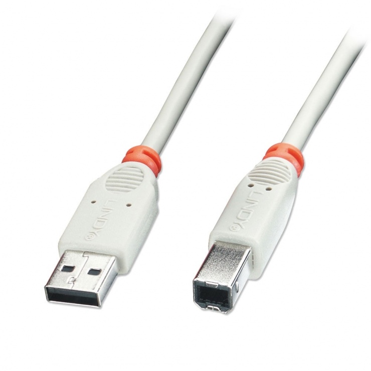 Imagine Cablu USB 2.0 de imprimanta A - B 0.5m gri, Lindy L41921