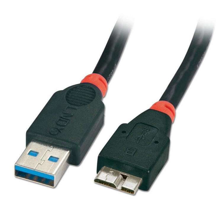 Imagine CABLU USB 3.0 LA MICRO-B T-T 0.5M, LINDY L41835