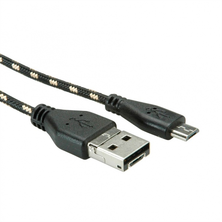 Imagine Cablu USB 2.0/micro USB-B OTG la micro USB-B T-T 1m, Roline 11.02.8314 -4