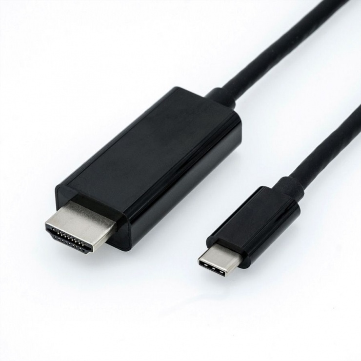 Imagine Cablu USB tip C la HDMI 4K@60 Hz T-T 1m Negru, Roline 11.04.5840