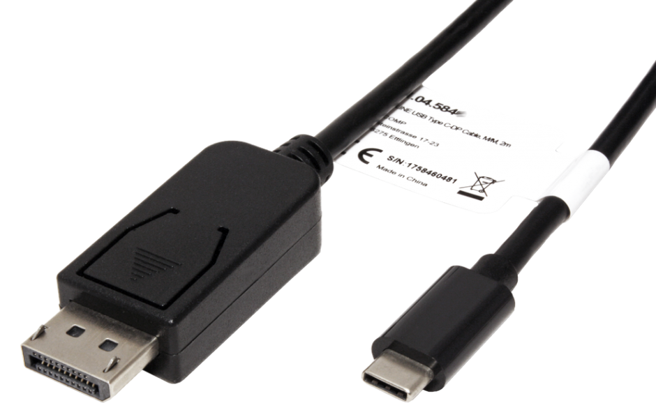 Imagine Cablu USB tip C la Displayport v1.2 4K @ 60Hz T-T 1m Negru, Roline 11.04.5845-1