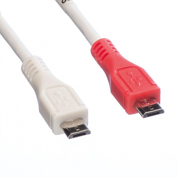 Imagine Cablu de incarcare micro USB-B T-T Alb 0.3m, Value 11.99.8307