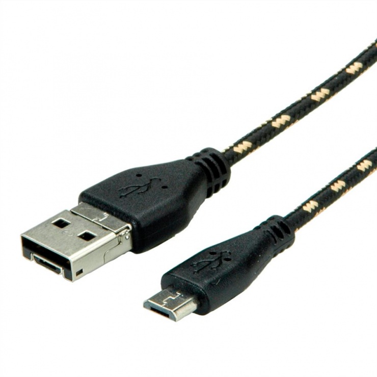 Imagine Cablu USB 2.0 la micro USB-B T-T 1m, Roline 11.02.8314 