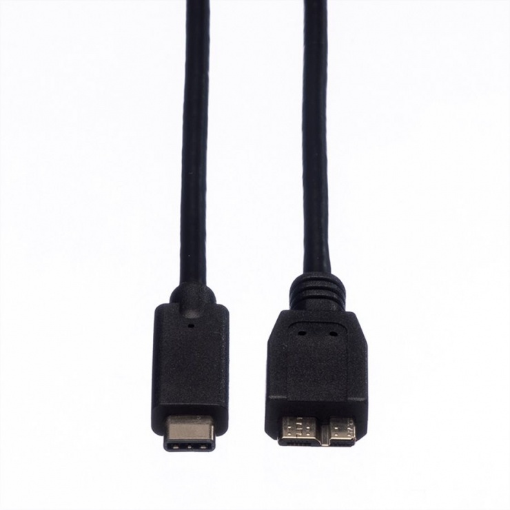 Imagine Cablu USB tip C la micro USB 3.1-B 0.5m, Roline 11.02.9005-1