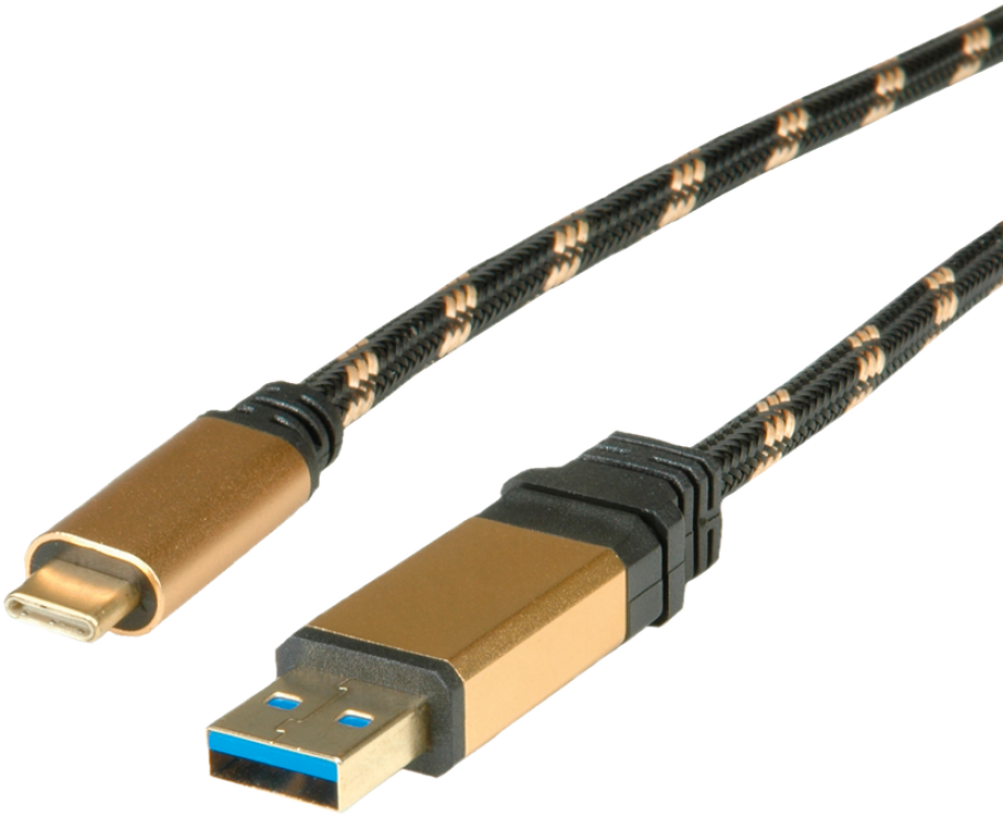 Imagine Cablu USB 3.1 la USB tip C T-T 0.5m Gold, Roline 11.02.9012