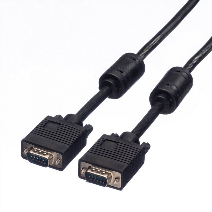 Imagine Cablu High Quality VGA 14 pini ecranat + ferita T-T 30m Negru, Roline 11.04.5230