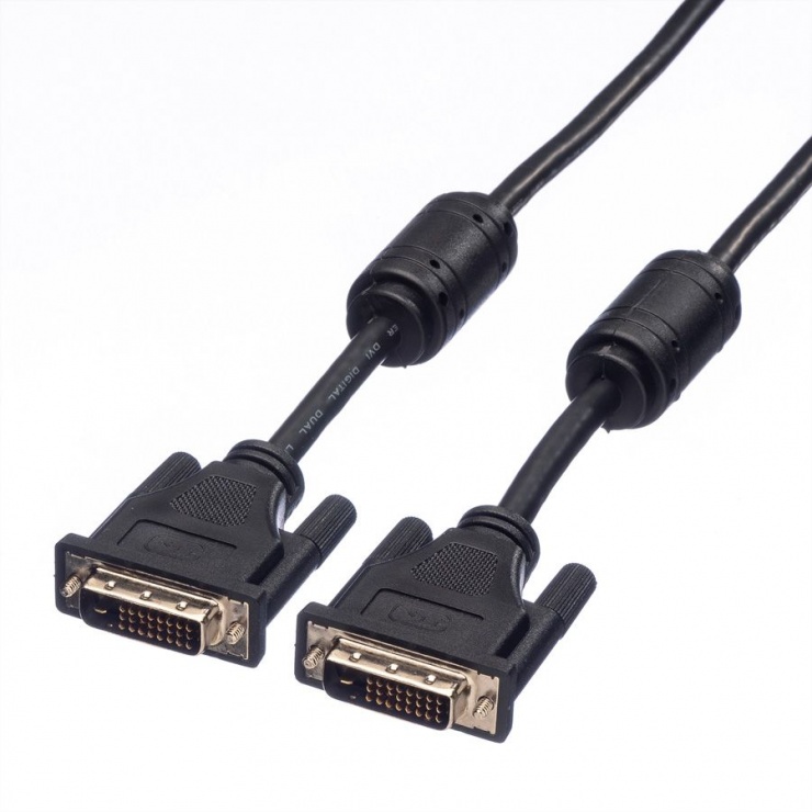 Imagine Cablu DVI-D Dual Link 24+1pini T-T ecranat 10m, Roline 11.04.5595