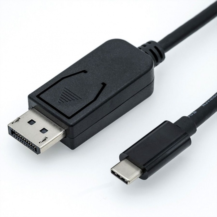 Imagine Cablu USB tip C la Displayport v1.2 4K @ 60Hz T-T 2m Negru, Roline 11.04.5846