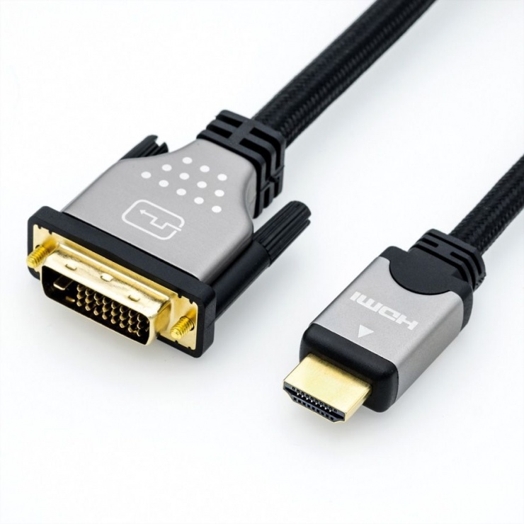 Imagine Cablu HDMI la DVI-D 24+1 pini T-T 5m, Roline 11.04.5873