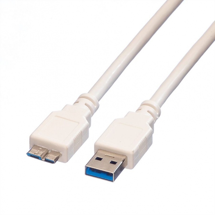 Imagine Cablu USB 3.0 la micro USB-B T-T Alb 2m, Value 11.99.8875