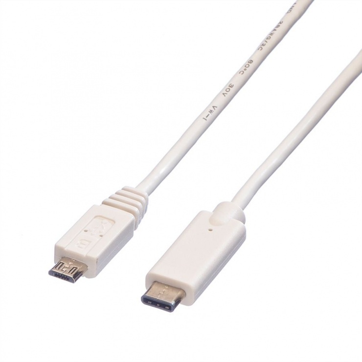 Imagine Cablu USB 2.0-C la micro USB-B  T-T 1m, Value 11.99.9020