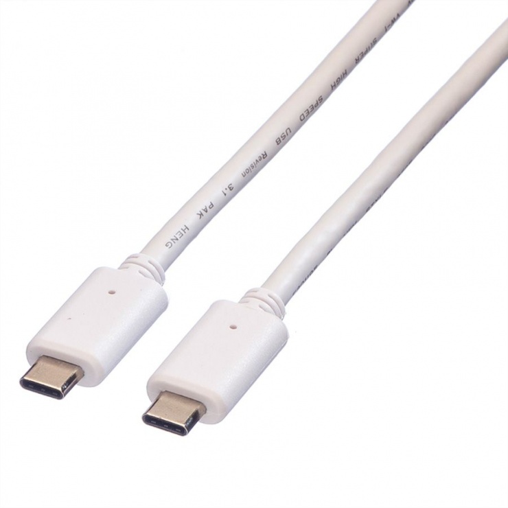 Imagine Cablu USB 3.1 tip C T-T cu alimentare (PD) 20V5A 0.5m alb, Value 11.99.9050