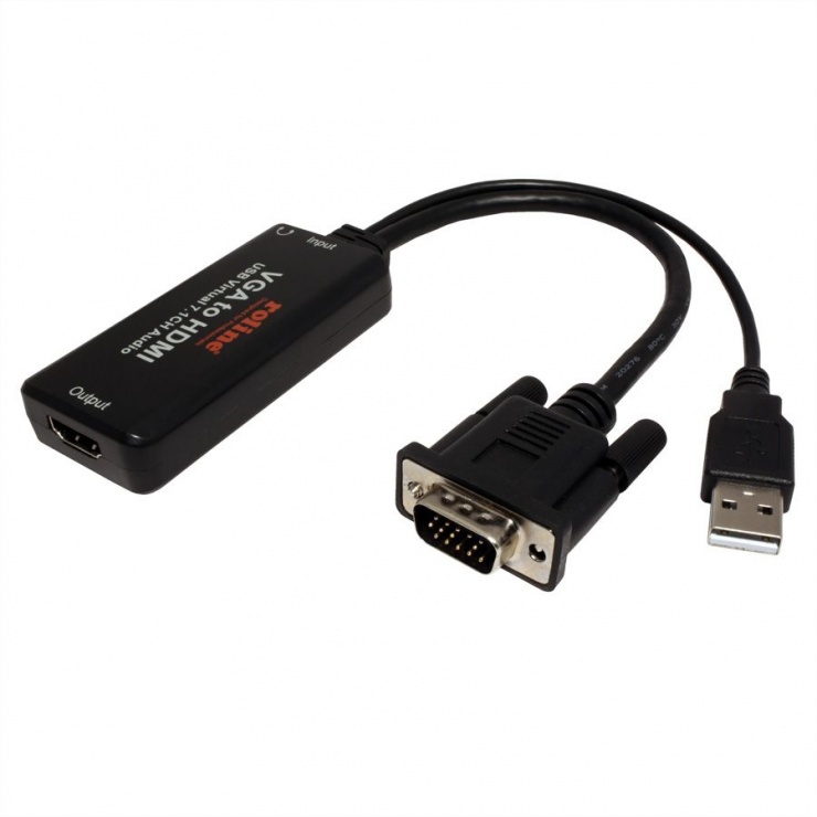 Imagine Convertor VGA la HDMI cu audio 7.1, Roline 12.03.3119