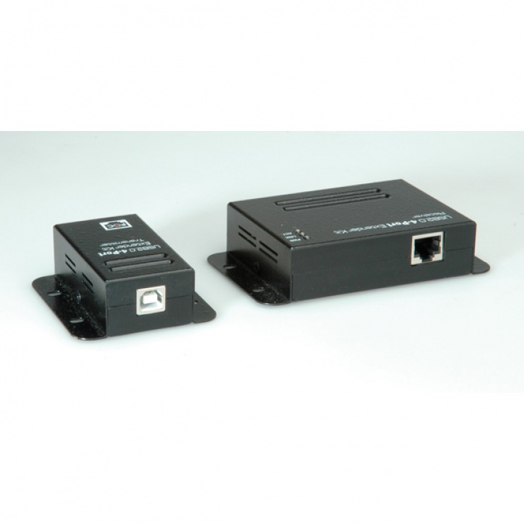 Imagine Extender USB pana la 50m via RJ45 + HUB 4 porturi, Roline 12.04.1101-1