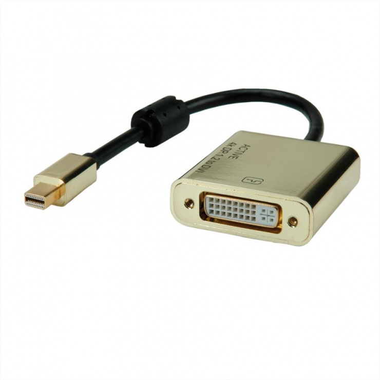 Imagine Adaptor Mini DisplayPort la DVI GOLD 4K2K T-M, Roline 12.03.3176