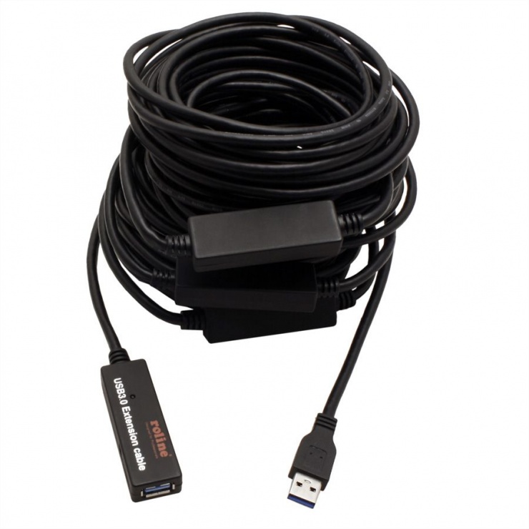 Imagine Cablu prelungitor USB 3.0 activ T-M 20m, Roline 12.04.1082-2