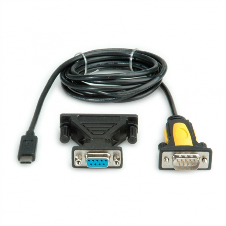 Imagine Cablu USB tip C la serial RS232 + adaptor 25 pini 1.8m, Value 12.99.1161