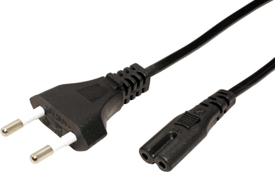 Imagine Cablu alimentare Euro la IEC C7 (casetofon) 2 pini 3m, Value 19.99.2092-2