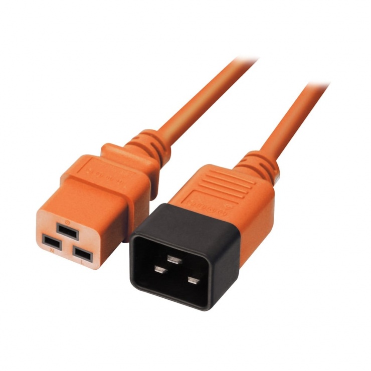 Imagine Cablu de alimentare IEC C19 la C20 3m Orange, Lindy L30128