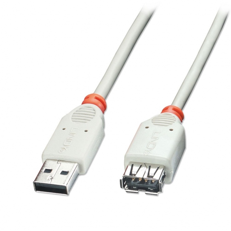 Imagine Cablu prelungitor USB 2.0 T-M 1m Gri, Lindy L41762