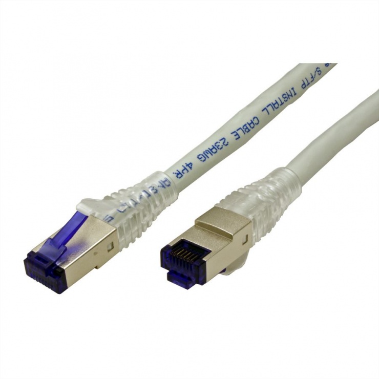 Imagine Cablu de retea S/ FTP (PiMF) Cat.6A fir solid Gri 70m, Roline 21.15.0873
