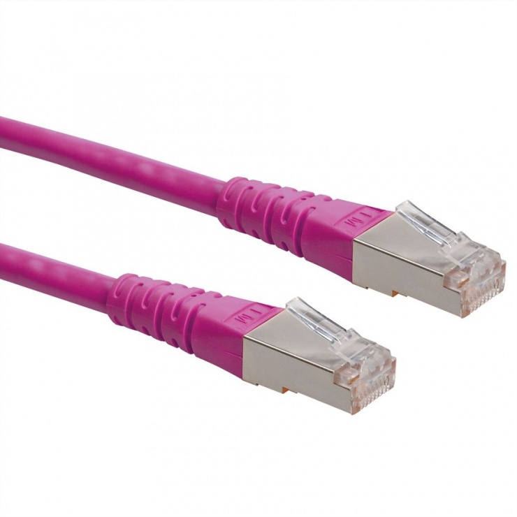 Imagine Cablu de retea SFTP cat 6 1m Roz, Roline 21.15.1339