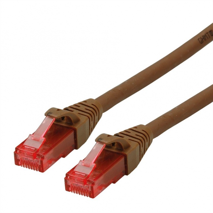 Imagine Cablu de retea UTP Patch Cord Cat.6A Component Level LSOH Maro 7.5m, Roline 21.15.2786