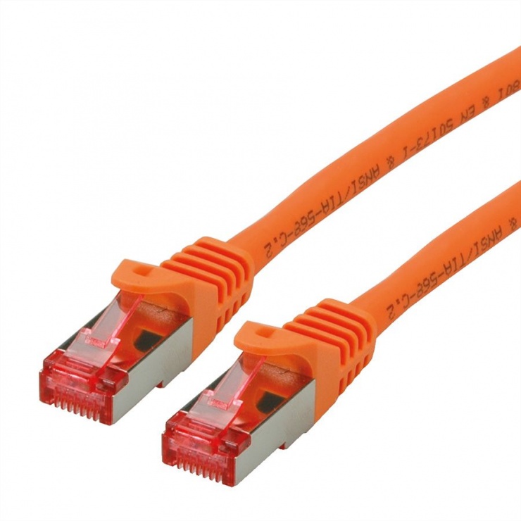 Imagine Cablu de retea SFTP cat 6 Component Level LSOH orange 0.5m, Roline 21.15.2670