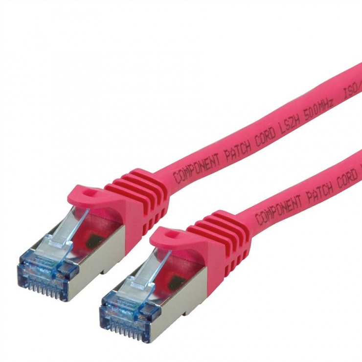 Imagine Cablu de retea S/FTP Cat.6A, Component Level, LSOH roz 5m, Roline 21.15.2895