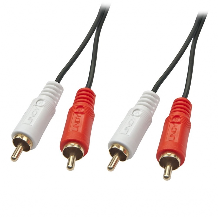 Imagine Cablu audio 2 x RCA alb/rosu T-T 2m, Lindy L35661