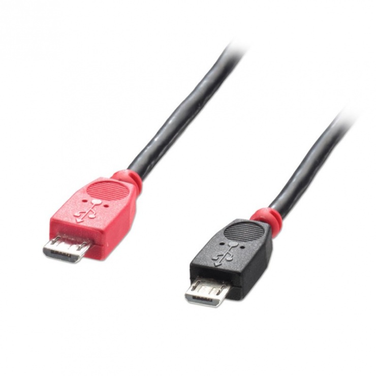 Imagine Cablu USB 2.0 Micro USB-B la Micro-USB-B 1m OTG, Lindy L31759