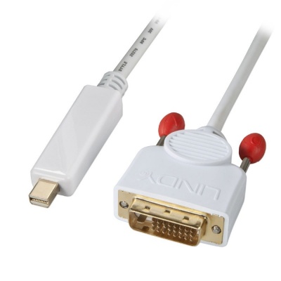 Imagine Cablu Mini Displayport la DVI-D 2m T-T Alb, Lindy L41496