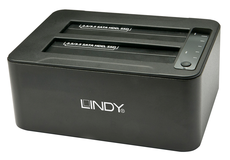 Imagine Docking Station pentru HDD SATA 2.5"/3.5" USB 3.0 Functie Clona, Lindy L43116 