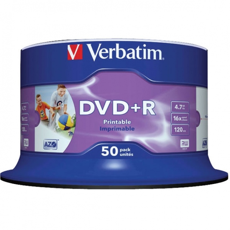 Imagine DVD+R Verbatin Inkjet Printable SL 16X 4.7GB 50 buc