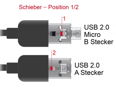 Imagine Cablu de alimentare USB 2.0 + micro USB-B la USB T-T OTG 50cm, Delock 83613
