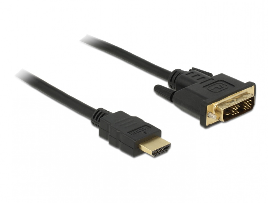 Imagine Cablu DVI-D 18+1 pini la HDMI T-T 3m, Delock 84671