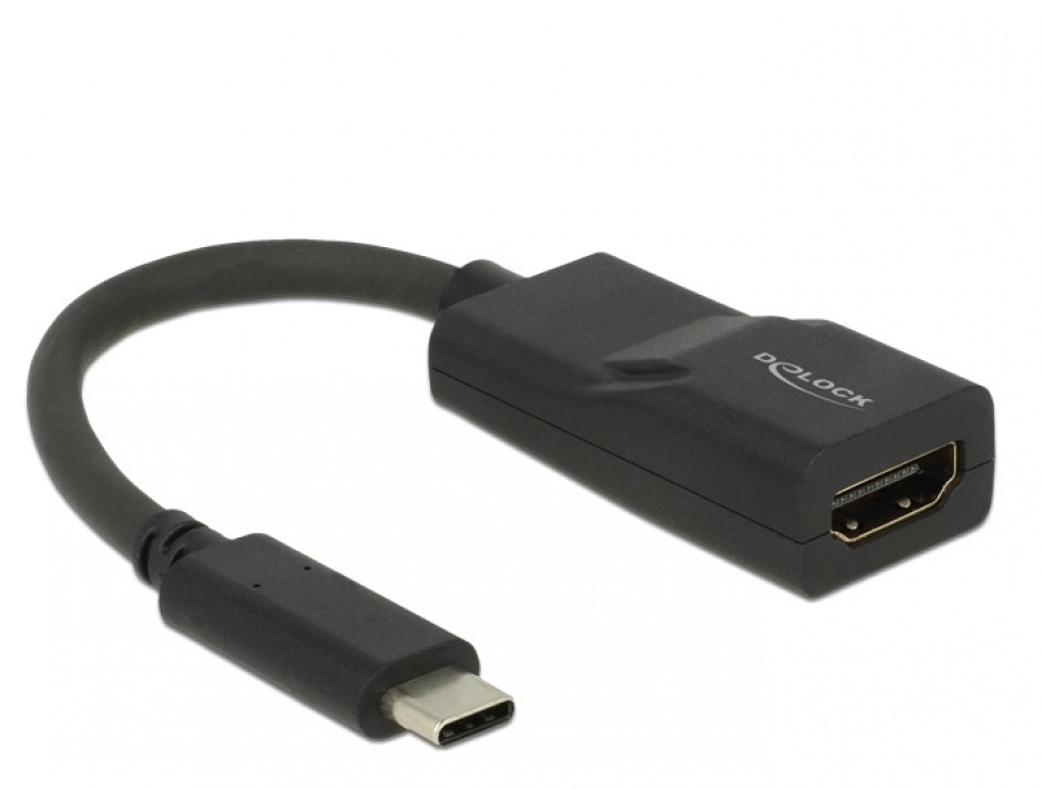 Imagine Adaptor USB tip C la HDMI (DP Alt Mode) 4K 30 Hz T-M Negru, Delock 62795