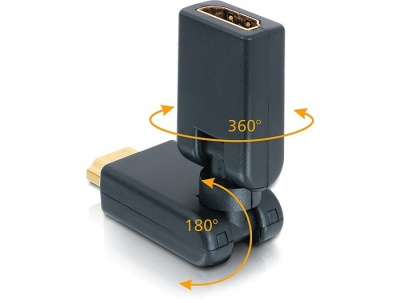 Imagine Adaptor HDMI unghi 180 grade T-M, Delock 65162 
