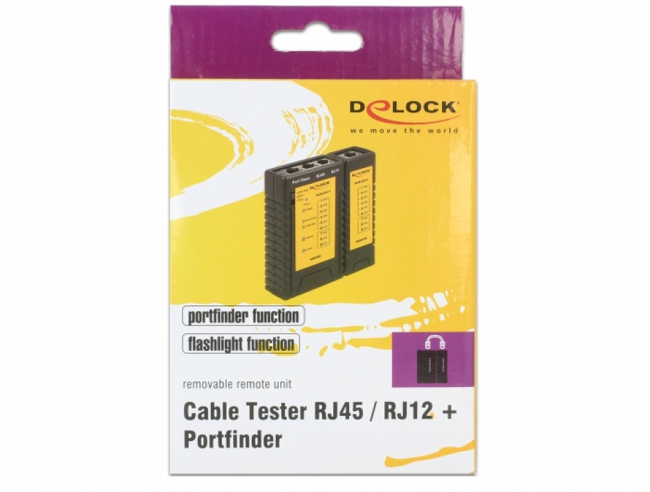 Imagine Tester cablu RJ45 / RJ12 + Portfinder, Delock 86407
