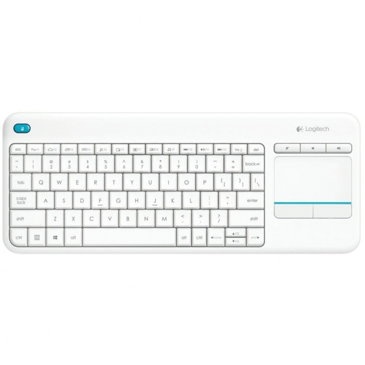 Imagine Tastatura wireless cu Touchpad K400 Plus Alb, Logitech
