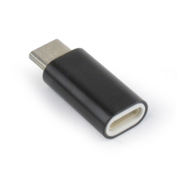 Imagine Adaptor USB-C la iPhone Lightning T-M negru, Gembird A-USB-CM8PF-01-1