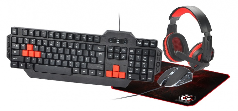Imagine Kit Gaming Ultimate 4-in-1 (tastatura, mouse, mouse pad, casti USB), Gembird GGS-UMG4-01