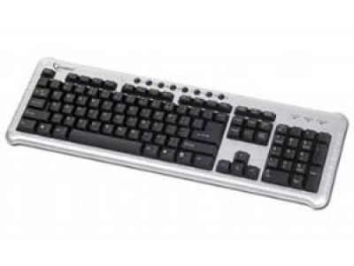 Imagine Tastatura Gembird USB KB-314M-SBU Multimedia Silver-Black