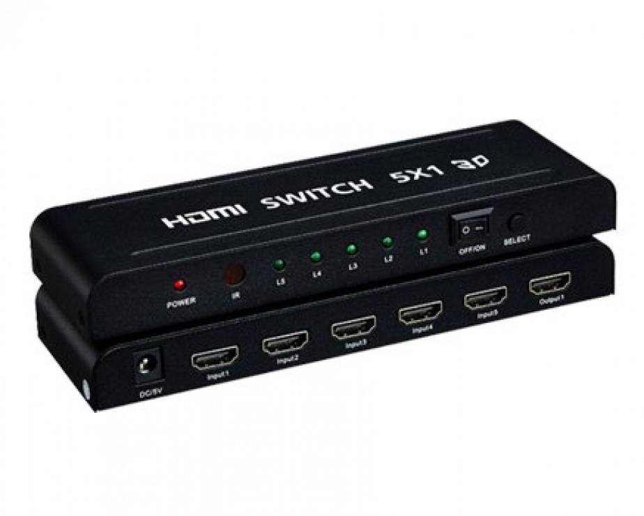 Imagine Switch HDMI 5 porturi cu telecomanda 3D