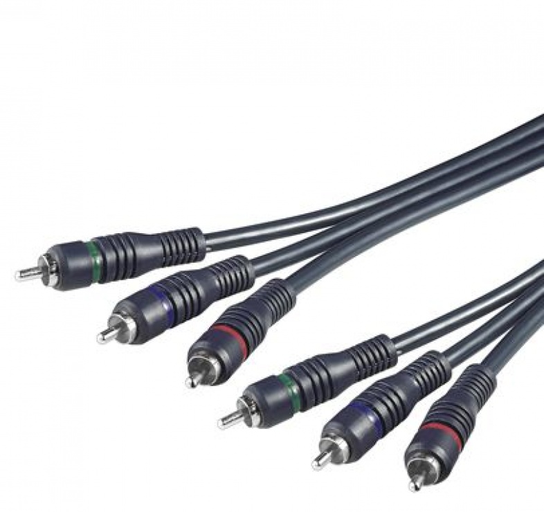 Imagine Cablu audio video 3 x RCA Rosu/Verde/Albastru T-T 2m 