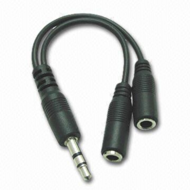 Imagine Cablu splitter jack stereo 3.5mm la 2 x jack 3.5mm T-M 10cm, KJR-02A