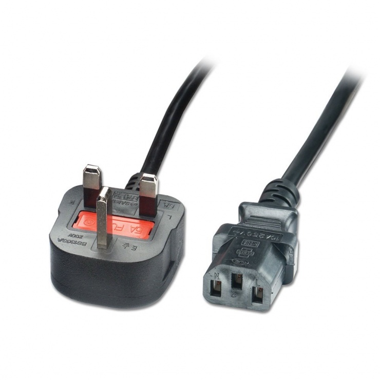 Imagine Cablu de alimentare PC C13 la UK 2m Negru, Lindy L30142