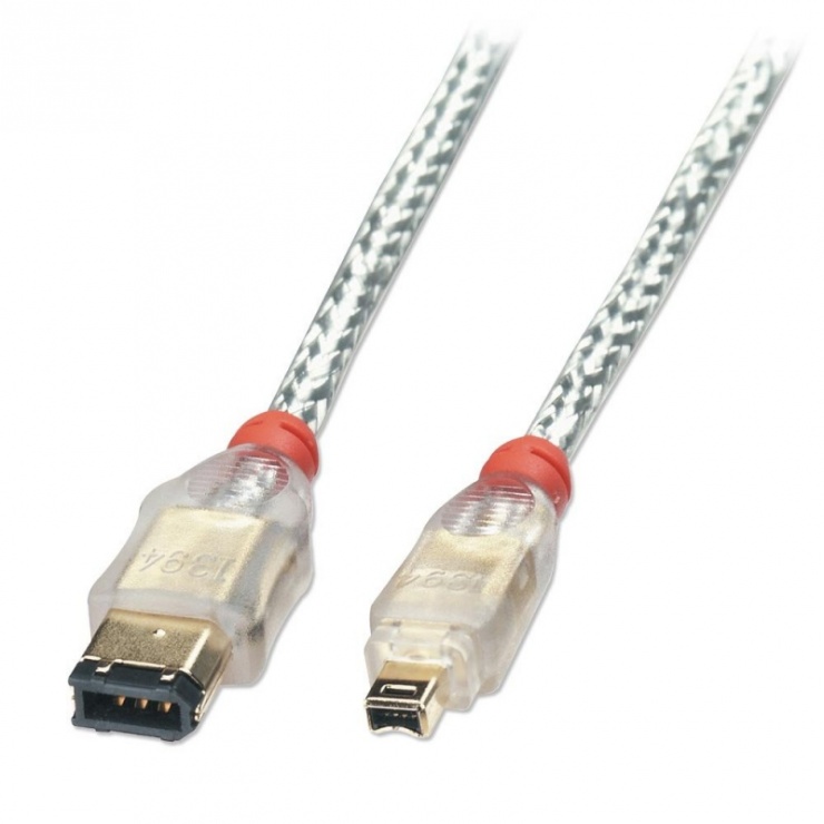 Imagine Cablu FireWire Premium 6 pini la 4 pini 15m, Lindy L30876