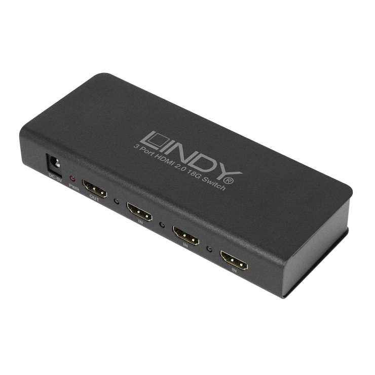Imagine Switch HDMI 2.0 18G 3 porturi cu telecomanda, Lindy L38243-1